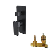 IVANO Solid Brass Shower Bath Wall Mixer With Diverter - Black