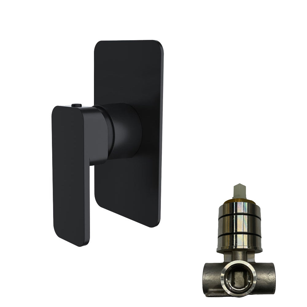 IVANO Solid Brass Shower Bath Wall Mixer - Black