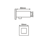 AQU Square Shower Holder Wall Connector Hose Only - Black
