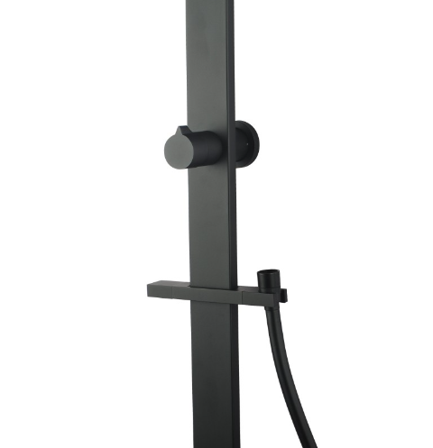 AQU Square Shower Station Without Shower Head And Handheld Shower - Black