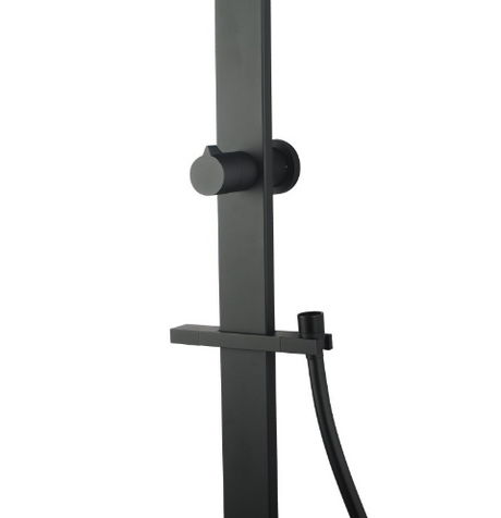 AQU Square Shower Station Without Shower Head And Handheld Shower - Black