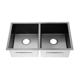 Double Bowl Gunmetal Stainless Steel Sink 770x450x215mm