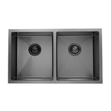 Double Bowl Gunmetal Stainless Steel Sink 770x450x215mm