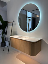 Waverton Wall Hung Curve Vanity Natural Oak (All Sizes)