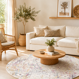 Oasis Ismail Multi Grey Rustic Round Rug