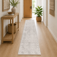 Oasis Ismail White Grey Rustic Runner Rug