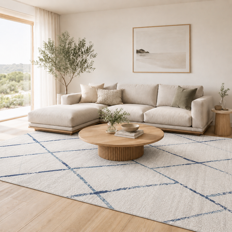Oasis Noah White Blue Contemporary Rug