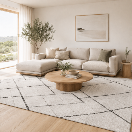 Oasis Noah White Grey Contemporary Rug