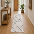 Oasis Noah White Grey Contemporary Runner Rug
