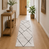Oasis Noah White Grey Contemporary Runner Rug