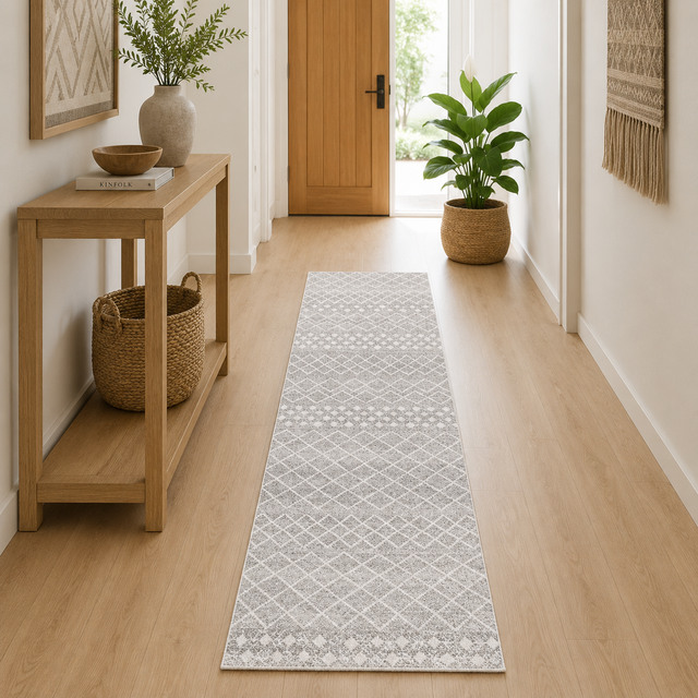 Oasis Selma Silver Tribal Runner Rug