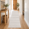 Oasis Selma White Grey Tribal Runner Rug