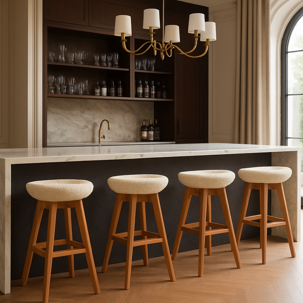 Oceana Counter Teak Stool 0.56m