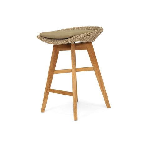Oceana Outdoor Backless Teak Counter Stool – Mushroom 0.56m