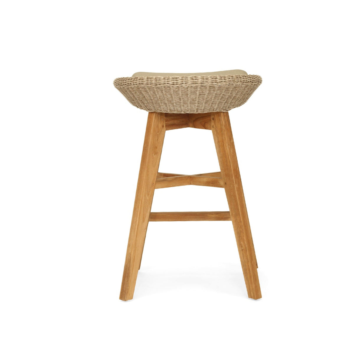 Oceana Outdoor Backless Teak Counter Stool – Mushroom 0.56m