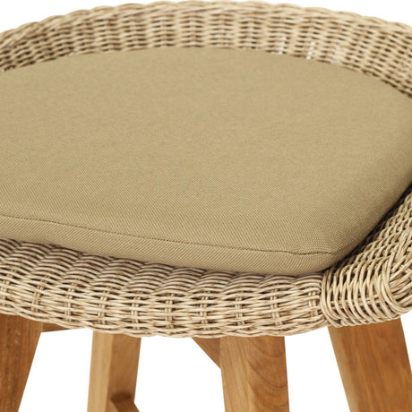 Oceana Outdoor Backless Teak Counter Stool – Mushroom 0.56m