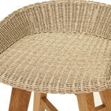 Oceana Outdoor Backless Teak Counter Stool – Mushroom 0.56m