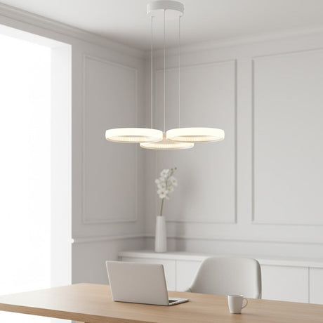 Olympus 3Lt Led Pendant White