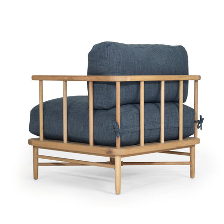 Opal American Oak Armchair - Ink Blue Cushions