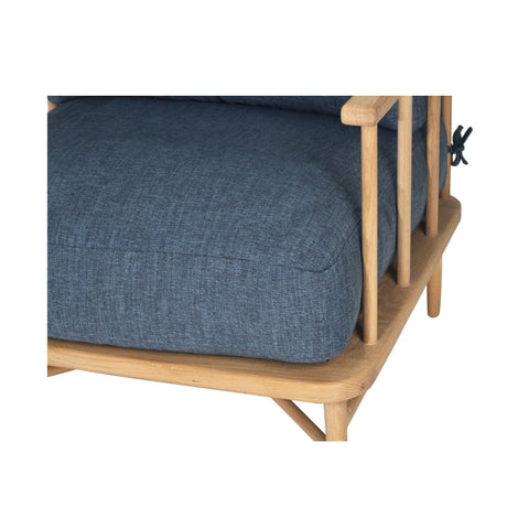 Opal American Oak Armchair - Ink Blue Cushions