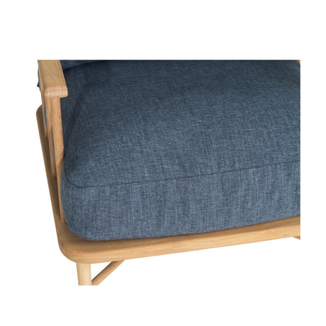 Opal American Oak Armchair - Ink Blue Cushions