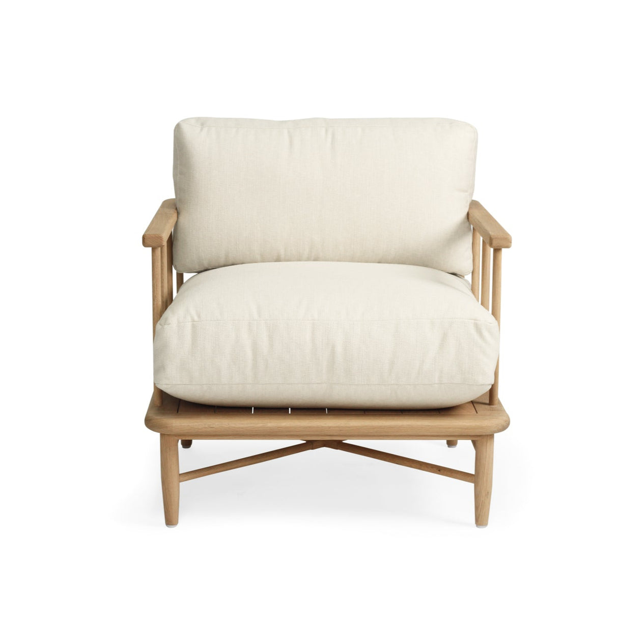 Opal American Oak Armchair - Linen Cushions