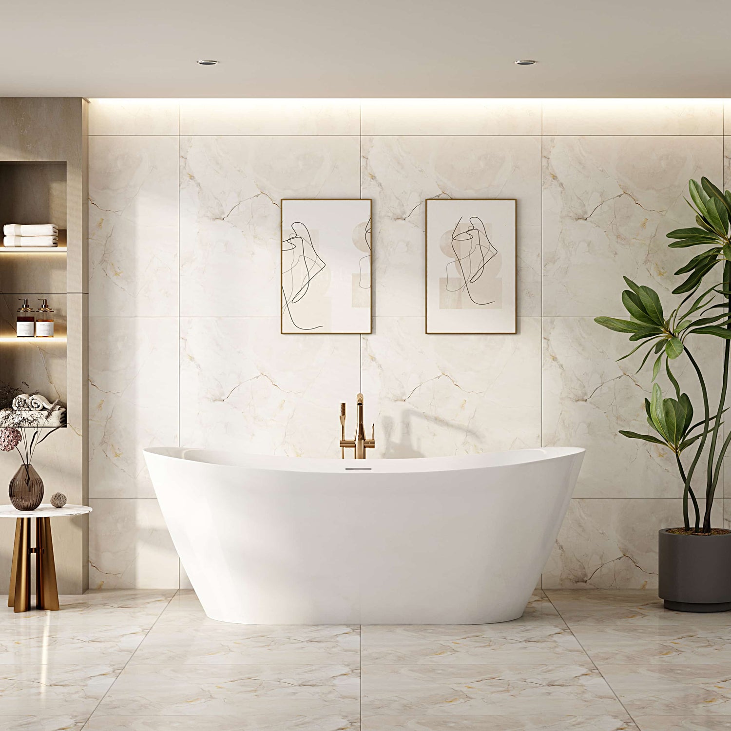 Opal White Freestanding Bathtub