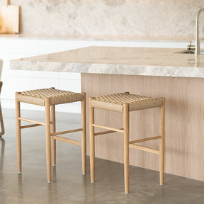 Oriana Backless American Oak Counter Stool