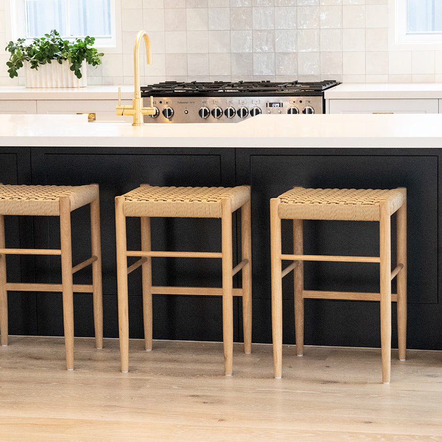 Oriana Backless American Oak Counter Stool