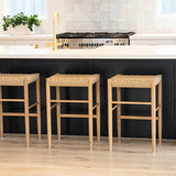 Oriana Backless American Oak Counter Stool