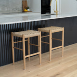 Oriana Backless American Oak Counter Stool