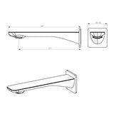 Oskar Bath Spout-207mm drawing