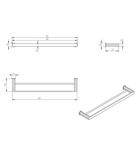 Oskar Double Towel Rail