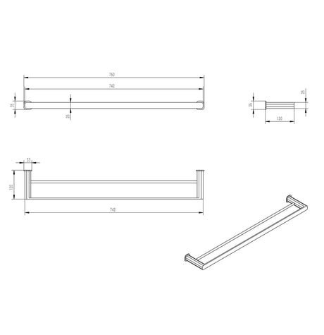 Oskar Double Towel Rail