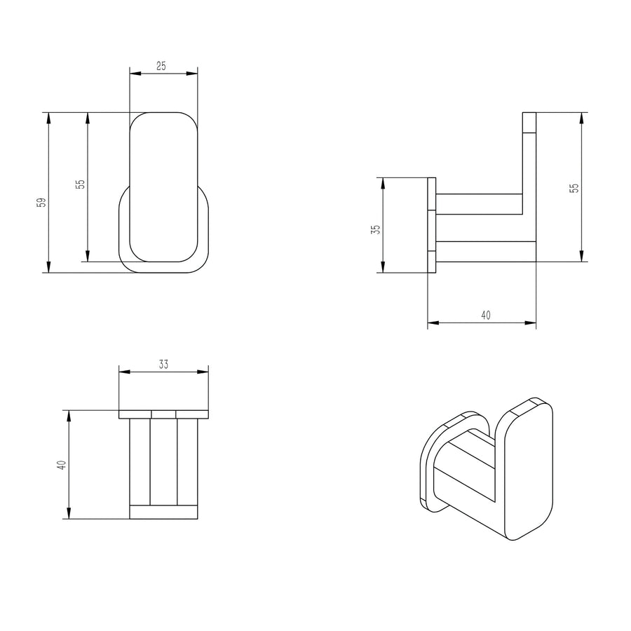 Oskar Robe Hook 59mm