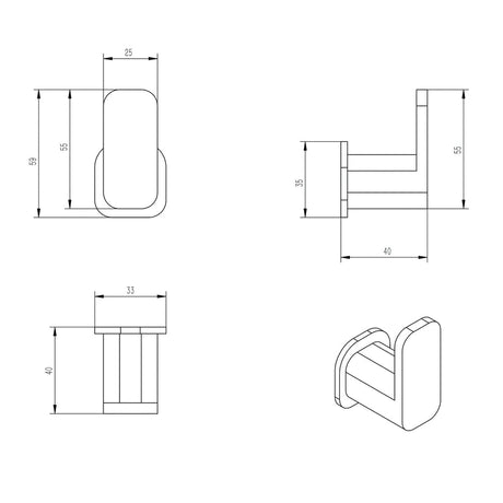 Oskar Robe Hook 59mm