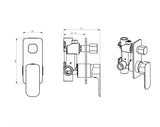 Oskar Shower Mixer With Diverter drawing