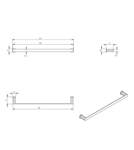 Oskar Single Towel Rail 