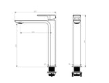 Oskar Tall Basin Mixer drawing