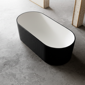 Oslo Free-Standing Bathtub (Matte White & Black) (1500/1700mm)