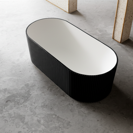 Oslo Free-Standing Bathtub (Matte White & Black) (1500/1700mm)