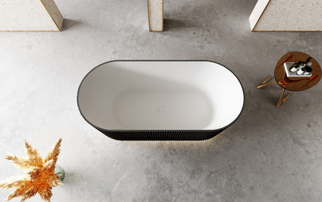 Oslo Free-Standing Bathtub (Matte White & Black) (1500/1700mm)