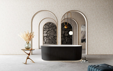 Oslo Free-Standing Bathtub (Matte White & Black) (1500/1700mm)