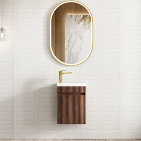 Otti Mini Ensuite Fluted Vanity 400mm (Sable Walnut)