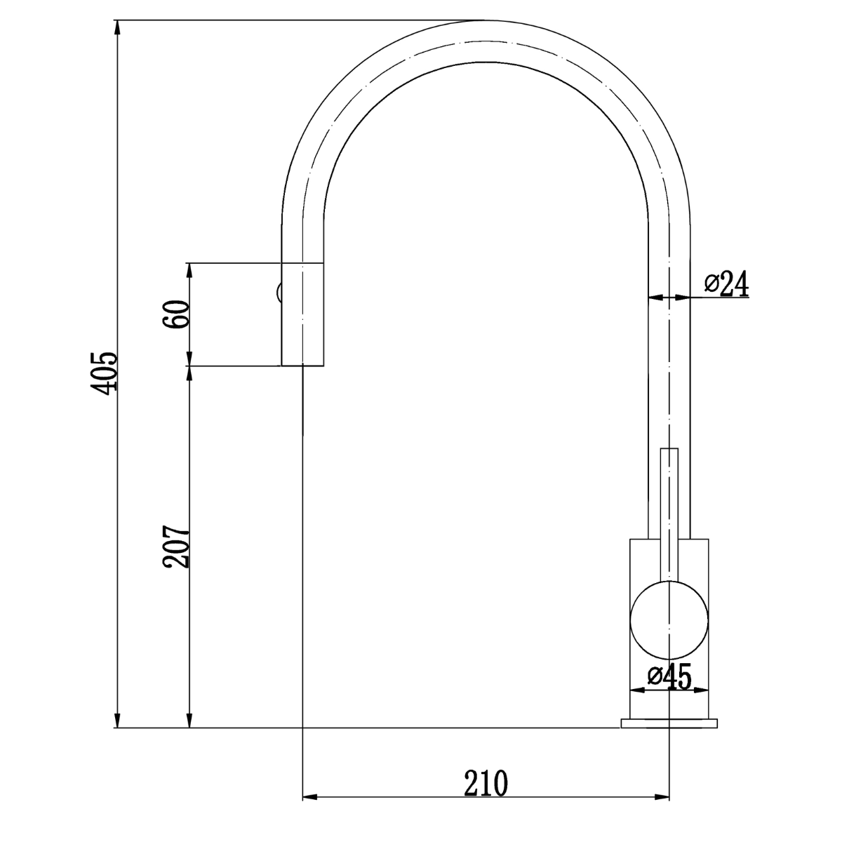 Otus Pull Out Sink Mixer-PC1016LF