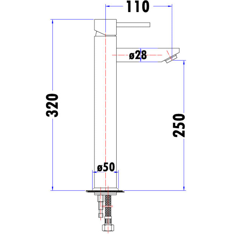 Otus Pin Handle High Rise Basin Mixer Lead Free