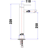Otus Pin Handle High Rise Basin Mixer Lead Free