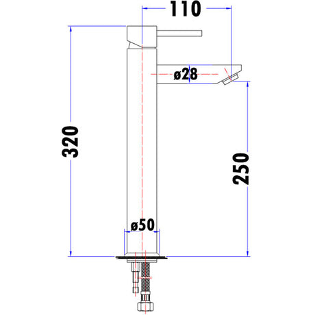 Otus Pin Handle High Rise Basin Mixer Lead Free
