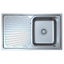 Otus Single Right Hand Bowl with Drainer Sink 800mm Stainless Steel