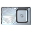 Otus Single Right Hand Bowl with Drainer Sink 800mm Stainless Steel
